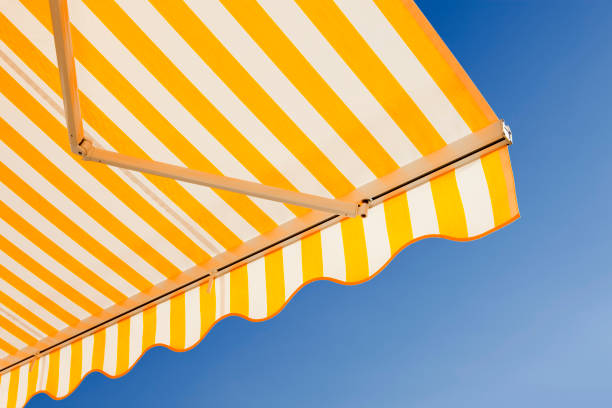 Jasa Kanopi Kain yellow white stripped awning. canon 5d mk ii.